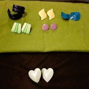 6 pair of 80s 90smetal earrings